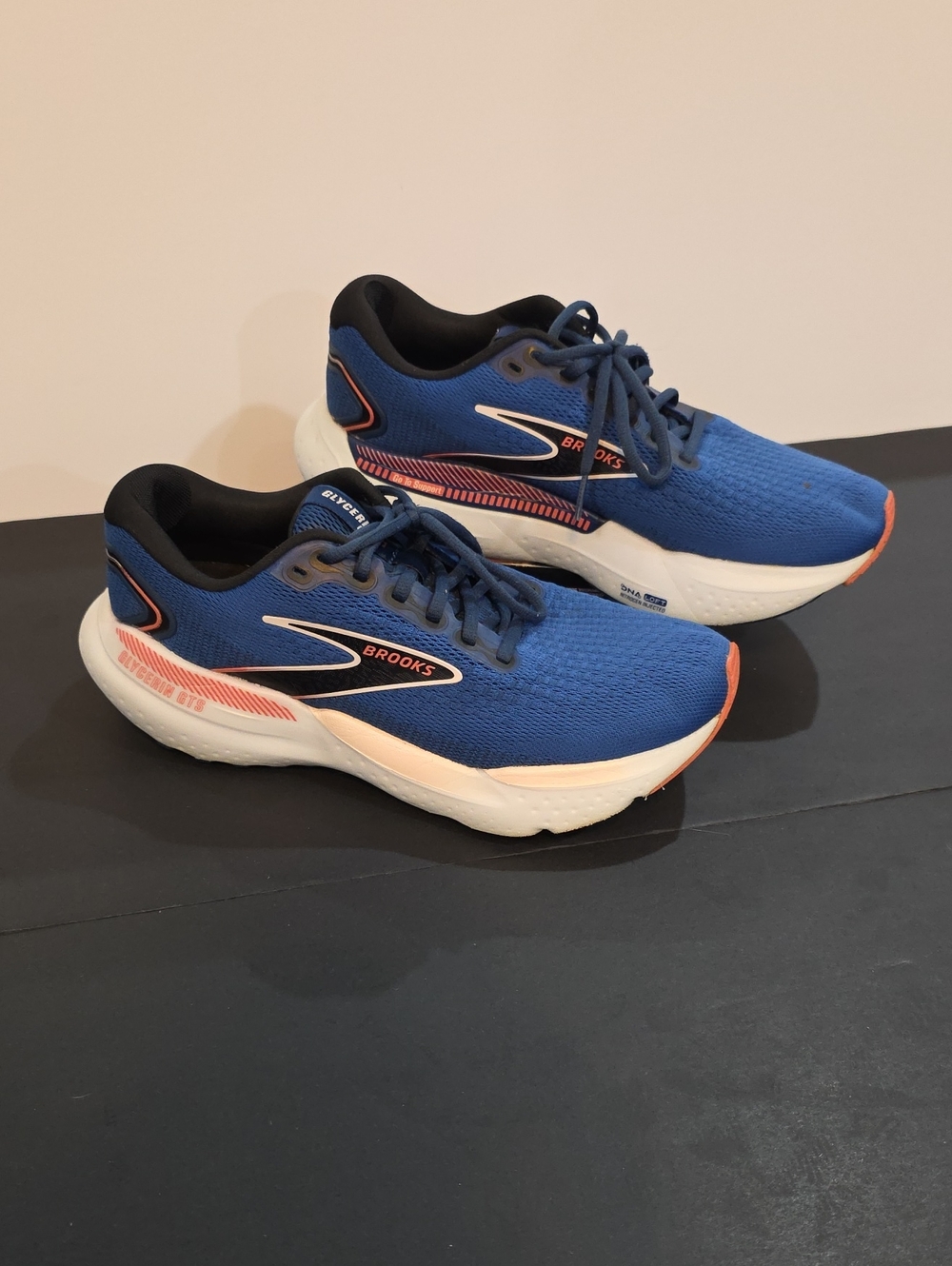 Brooks Glycerin GTS 21 Women’s Blue and Coral Running Shoes Size 9.5